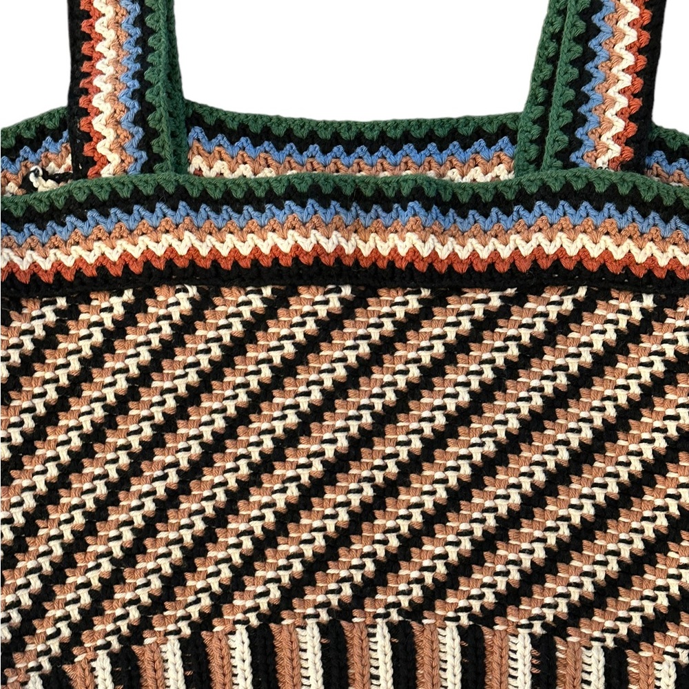 Veronica Beard Livina Woven Knit Sweater Stripe Diagnol Geometric Tank Top Small - Picture 7 of 16